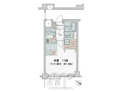 カスタリア三宿(ワンルーム/2階)の間取り写真