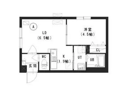 INFINITY東札幌I(1LDK/1階)の間取り写真