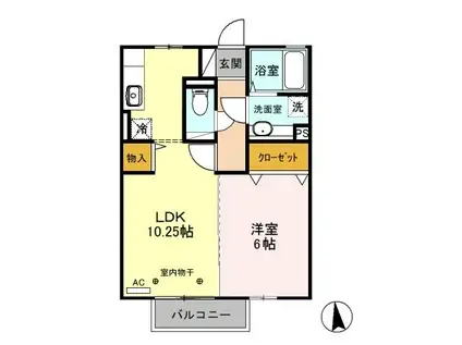 トワール(1LDK/2階)の間取り写真