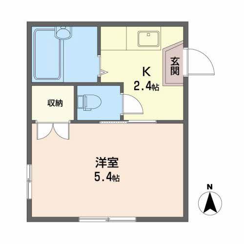 チェルヴォ(1K/2階)の間取り写真