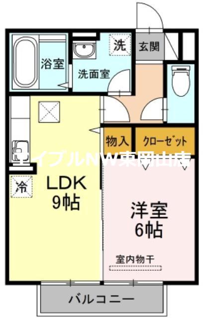 ステラA棟(1LDK/1階)の間取り写真