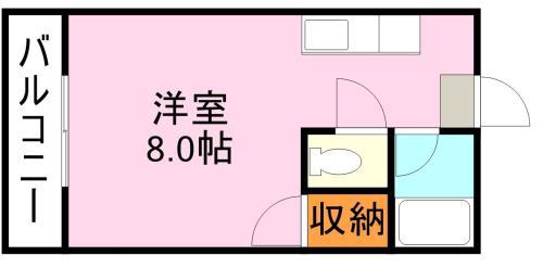 OAK VILLA KAGOSHIMA 5TH(ワンルーム/5階)の間取り写真