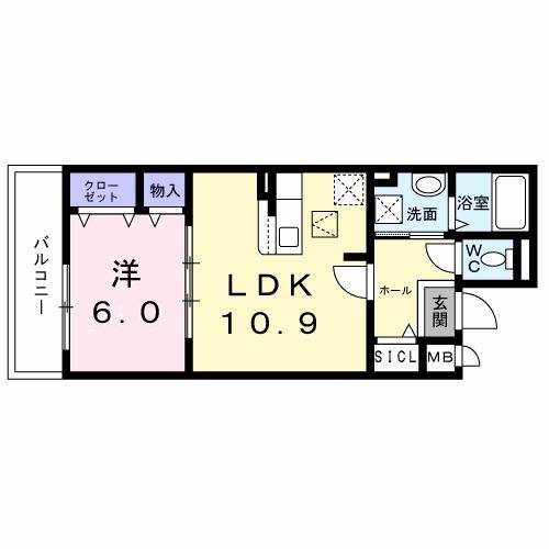 プレミアスペースII(1LDK/1階)の間取り写真