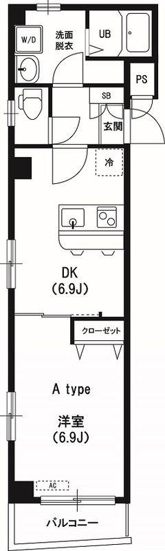 リブリ・えびす(1DK/3階)の間取り写真
