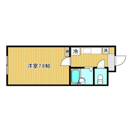 桑島ビルB(1K/2階)の間取り写真