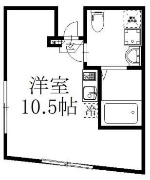 ブルーフェザーマンション(ワンルーム/1階)の間取り写真