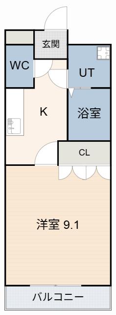 フィオーレTM(1K/1階)の間取り写真