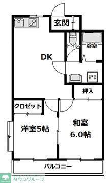 サチマンション(2DK/2階)の間取り写真