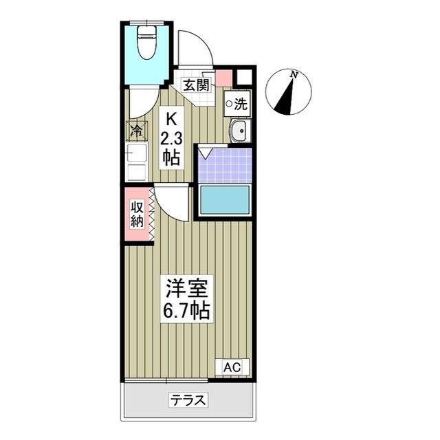 OWL 東川口(1K/1階)の間取り写真
