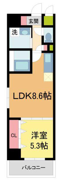 シルエラ甲南山手(1LDK/6階)の間取り写真