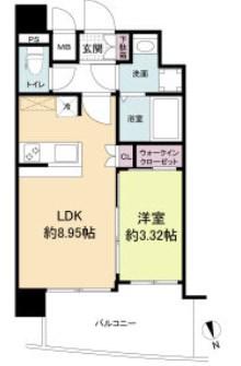 セレニテ甲子園プリエ(1LDK/3階)の間取り写真