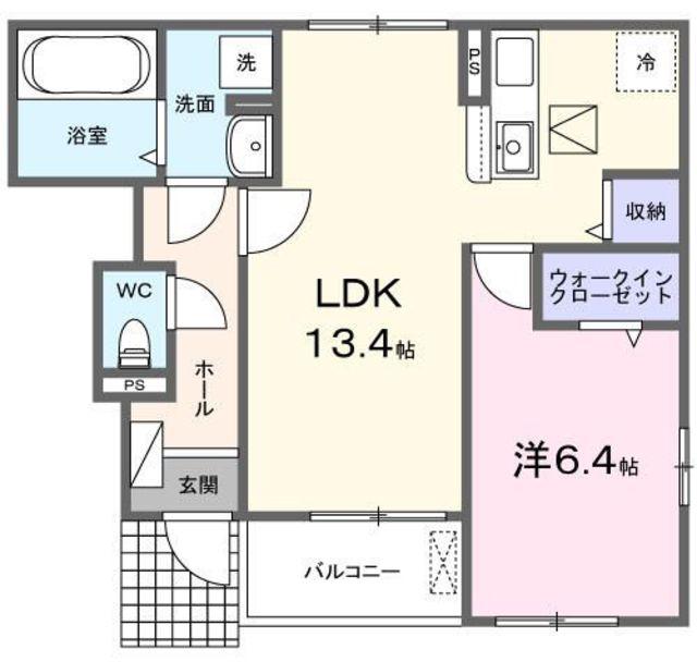 ヴァン リュミエール(1LDK/1階)の間取り写真