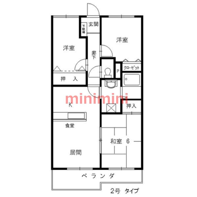 サンパティオA(3LDK/1階)の間取り写真