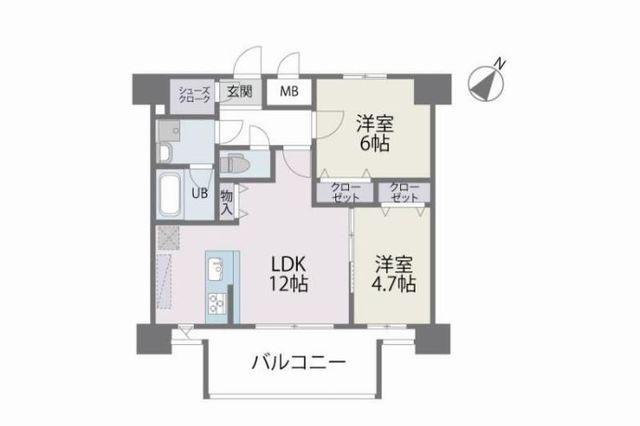 MODERN PALAZZO 博多デュオグランデウエスト(2LDK/12階)の間取り写真