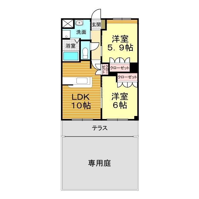 グローリーガーデン(2LDK/1階)の間取り写真