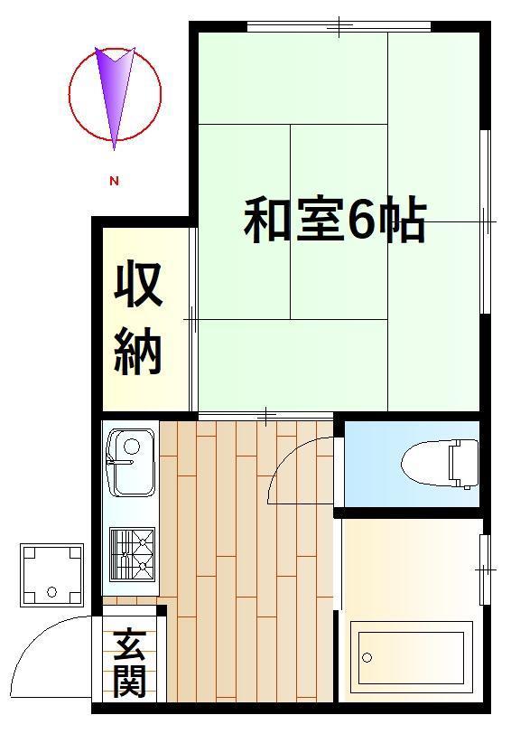 和泉荘(1K/2階)の間取り写真