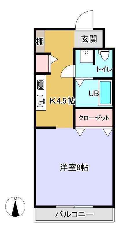 GLANZ(1K/2階)の間取り写真