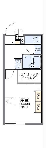 レオパレスヴィラ(1K/1階)の間取り写真