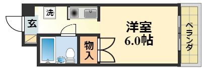 マンション白龍(1K/3階)の間取り写真