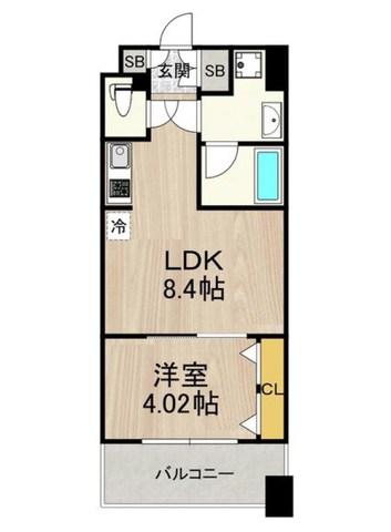LASANTE京橋(1LDK/12階)の間取り写真
