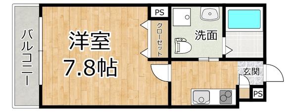 パークメゾン加島(1K/3階)の間取り写真