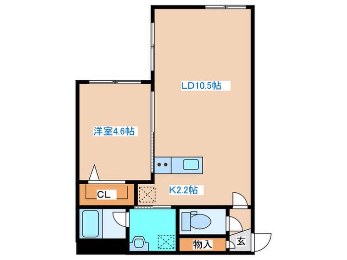 カレラ学園前(1LDK/3階)の間取り写真