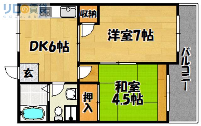 シティマンションパラス(2DK/3階)の間取り写真