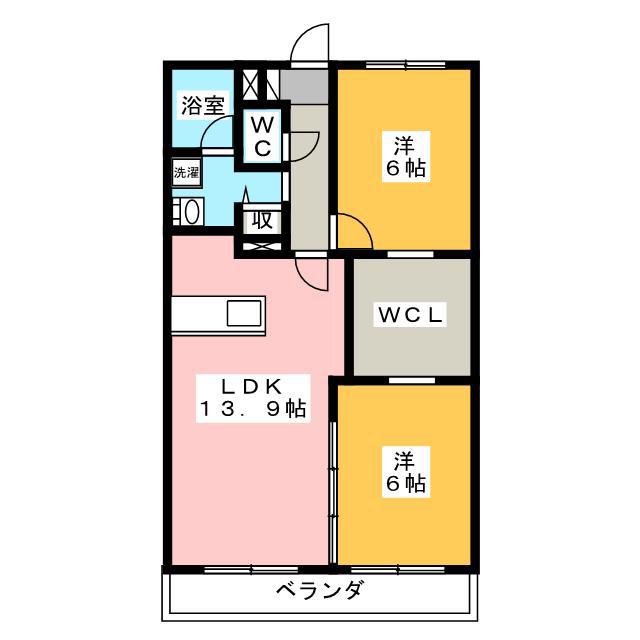 TIARA(2LDK/3階)の間取り写真
