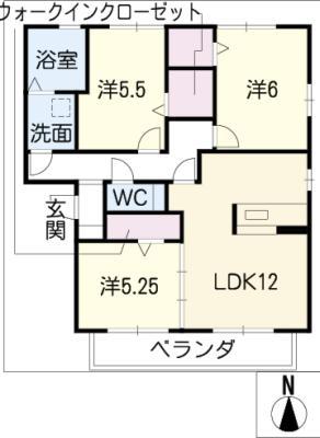 ボヌール(3LDK/3階)の間取り写真
