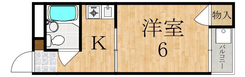 ハイツ大野(1K/1階)の間取り写真