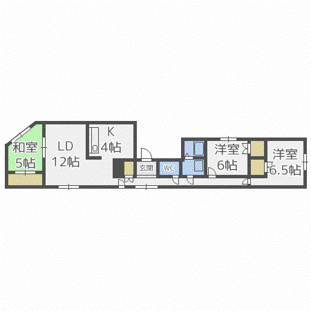 クレストール四番館(3LDK/2階)の間取り写真