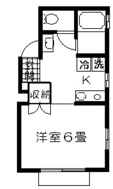 サニーフォレスト南荻窪(1K/2階)の間取り写真