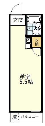 ラビアン栄町(ワンルーム/1階)の間取り写真