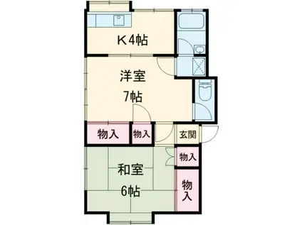 サニーハイツ(2K/1階)の間取り写真