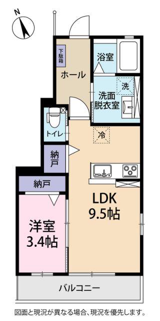 FOREST伏見A(1LDK/1階)の間取り写真