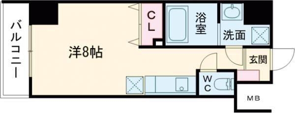 ルミノーサ堺(ワンルーム/1階)の間取り写真