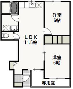 アドバンスSHII(2LDK/1階)の間取り写真