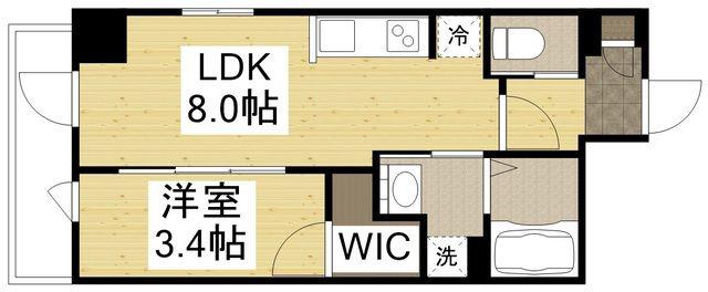 月光加賀(1LDK/7階)の間取り写真