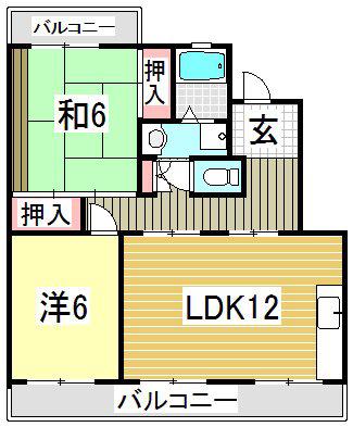 ストークマンション(2LDK/3階)の間取り写真
