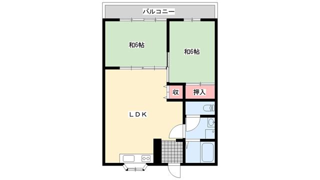 プレジデントふくなが(2LDK/2階)の間取り写真