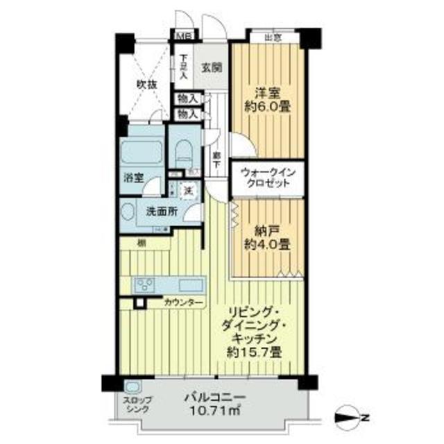ビッグヴァン二子多摩川(2LDK/3階)の間取り写真