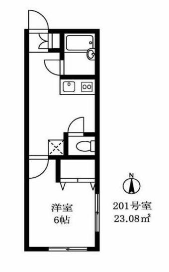 ウイング三軒茶屋(1K/2階)の間取り写真