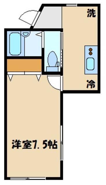 BESTSTAGE日進(1K/1階)の間取り写真