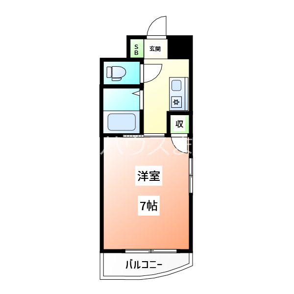 コーポラスたなか(1K/4階)の間取り写真