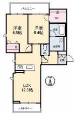 ル・ココン(2LDK/3階)の間取り写真