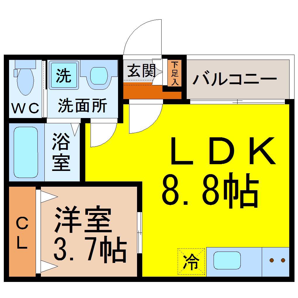 SUCRE FER(1LDK/3階)の間取り写真