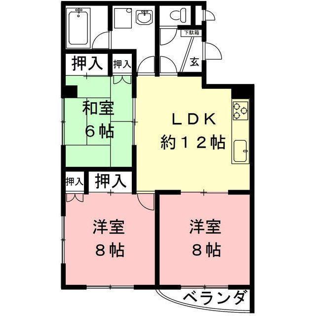TKビル(3LDK/3階)の間取り写真