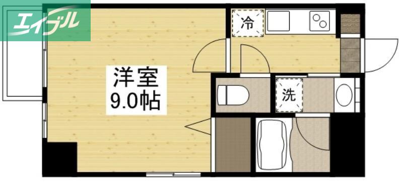 月光岡山市役所前(1K/7階)の間取り写真