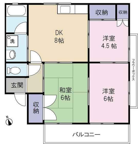 メゾン宮本(3DK/2階)の間取り写真
