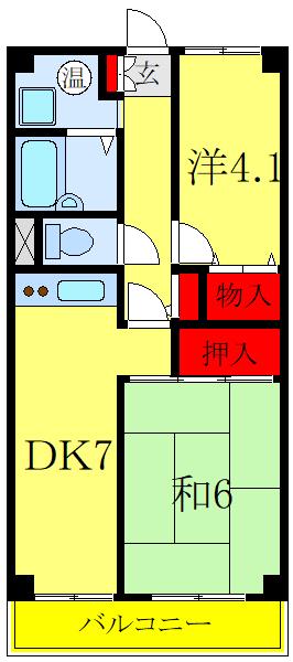 蓮根ペガサスビル(2DK/3階)の間取り写真